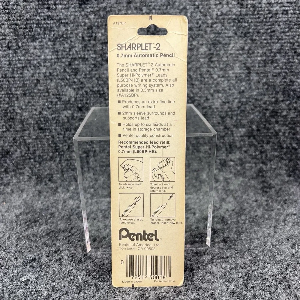 New Vintage Pentel Sharplet-2 Automatic Pencil, A127BP 0.7mm Made In Japan